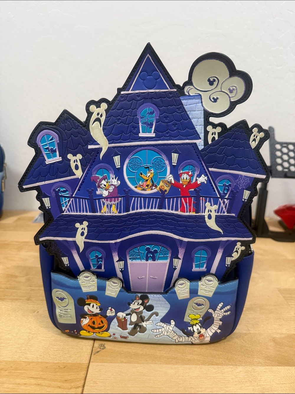 Loungefly Disney Haunted Mansion Halloween Backpack — Purple and Blue